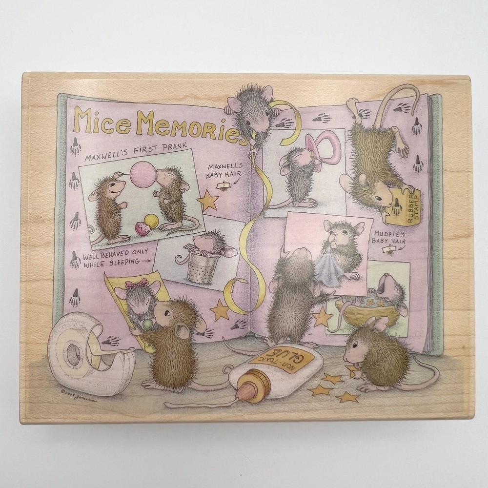 Stampabilities House Mouse Designs Mice Memories Wood Rubber Stamp HMPR1047